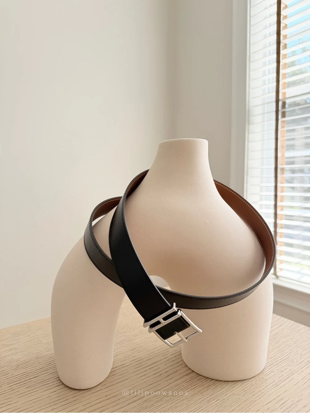 Hermès Half Cod Reversible Leather Belt 32mm Size 95 Noir Gold Palladium